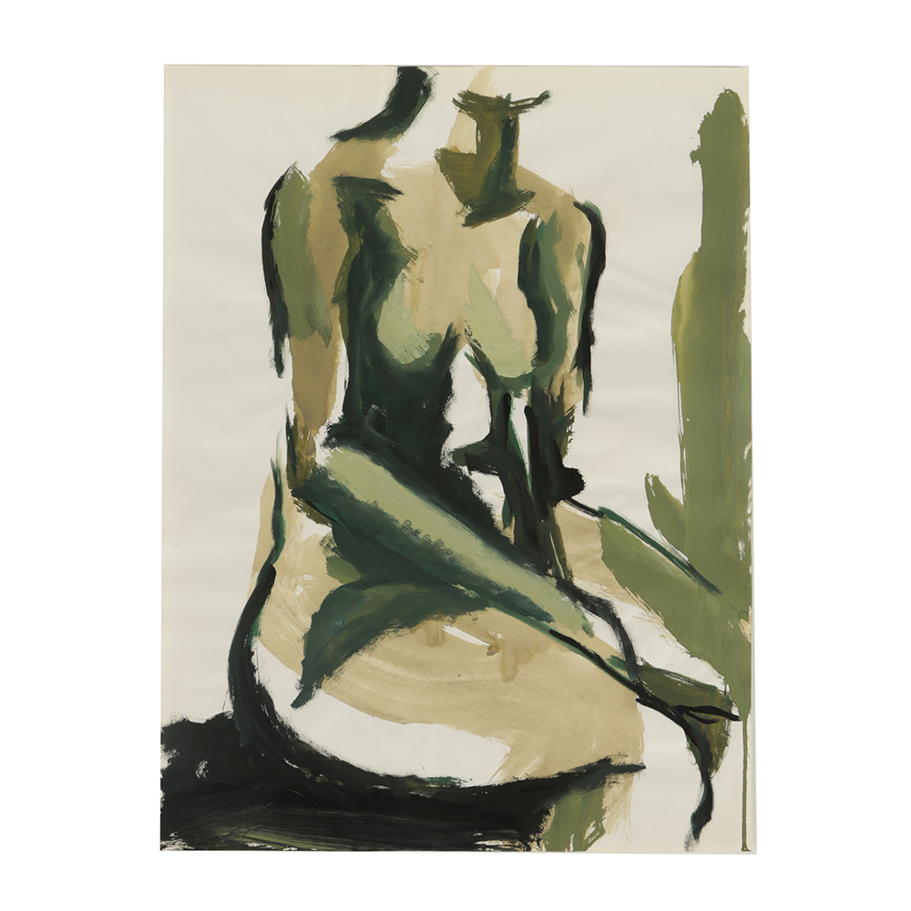 Original Acrylic Painting on Paper of a Female Model