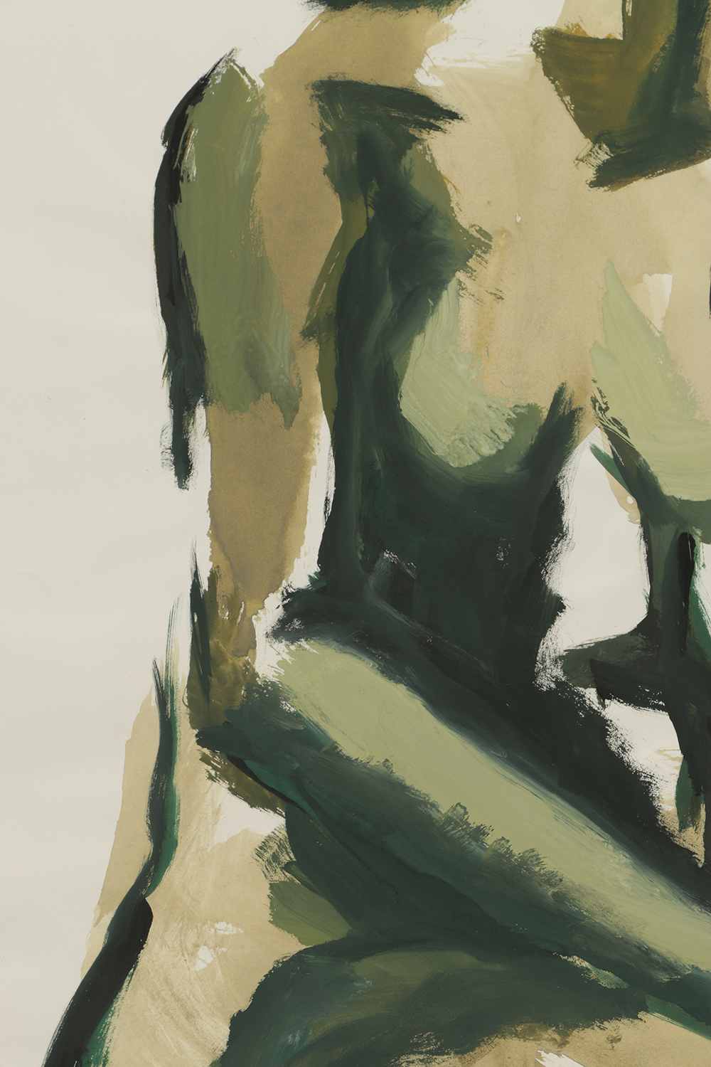 Original Acrylic Painting on Paper of a Female Model