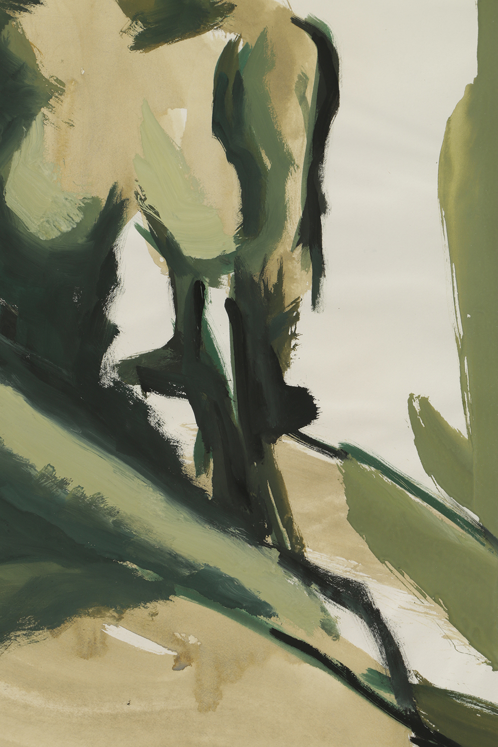 Original Acrylic Painting on Paper of a Female Model