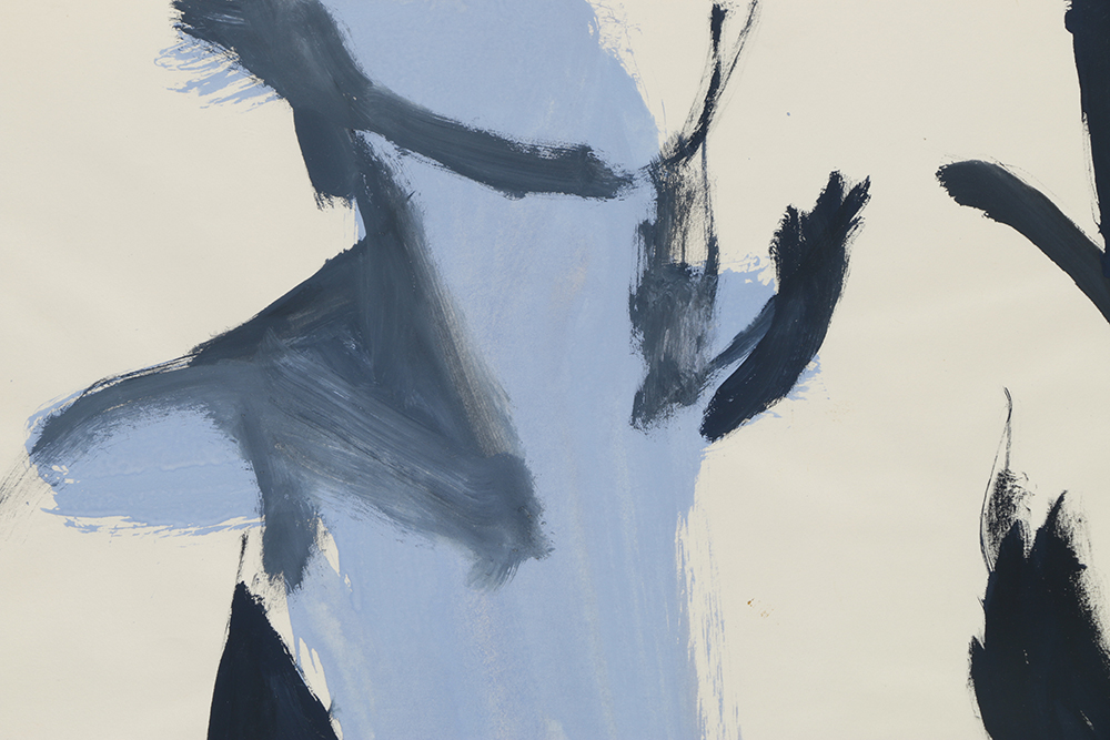 Original Acrylic Painting on Paper of a Female Nude