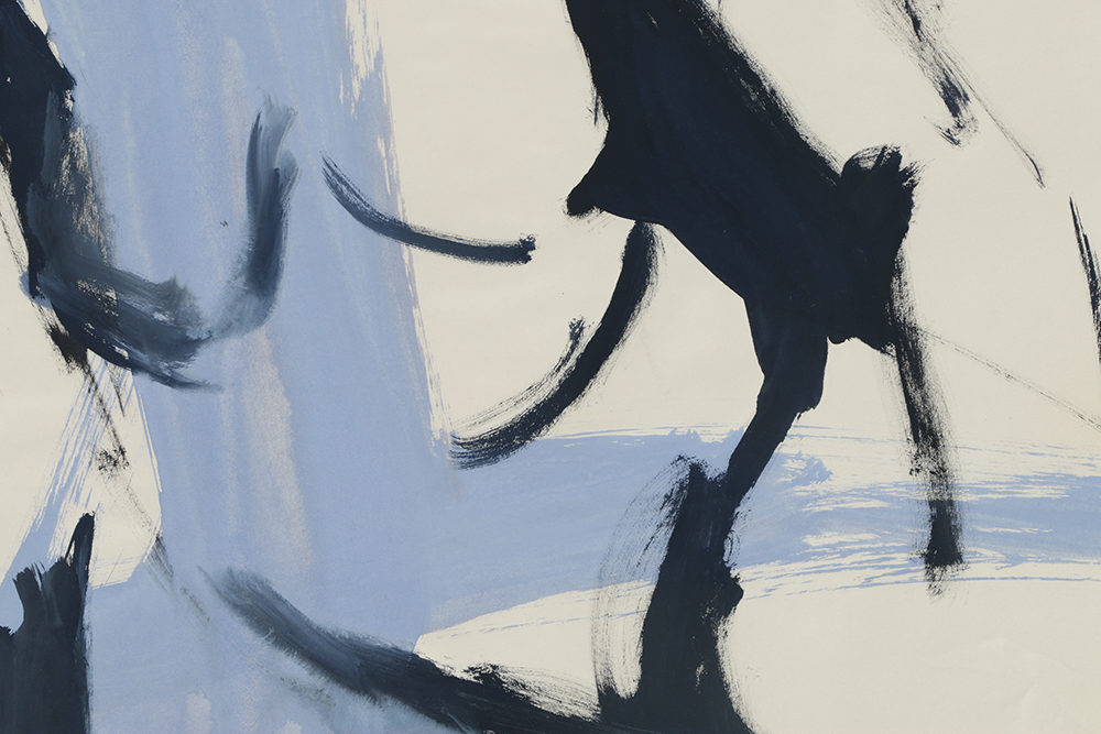 Original Acrylic Painting on Paper of a Female Nude