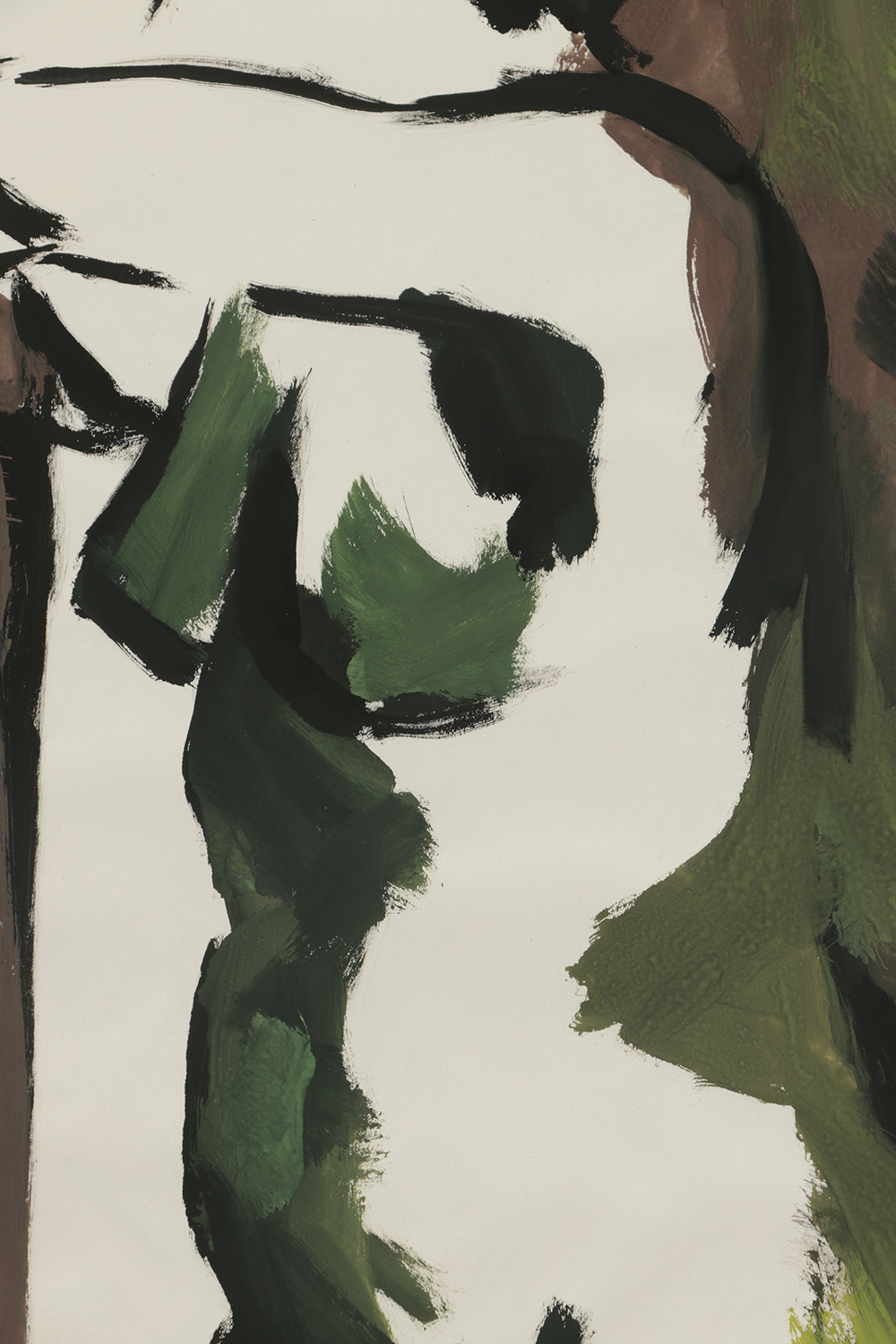 Original Acrylic Painting on Paper of a Female Nude