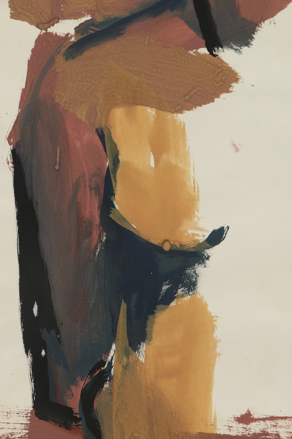 Original Acrylic Painting on Paper of a Female Nude