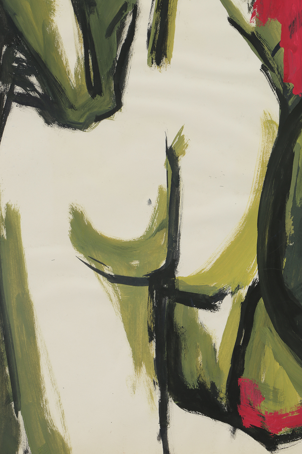 Original Acrylic Painting on Paper of a Pair of Female Nudes