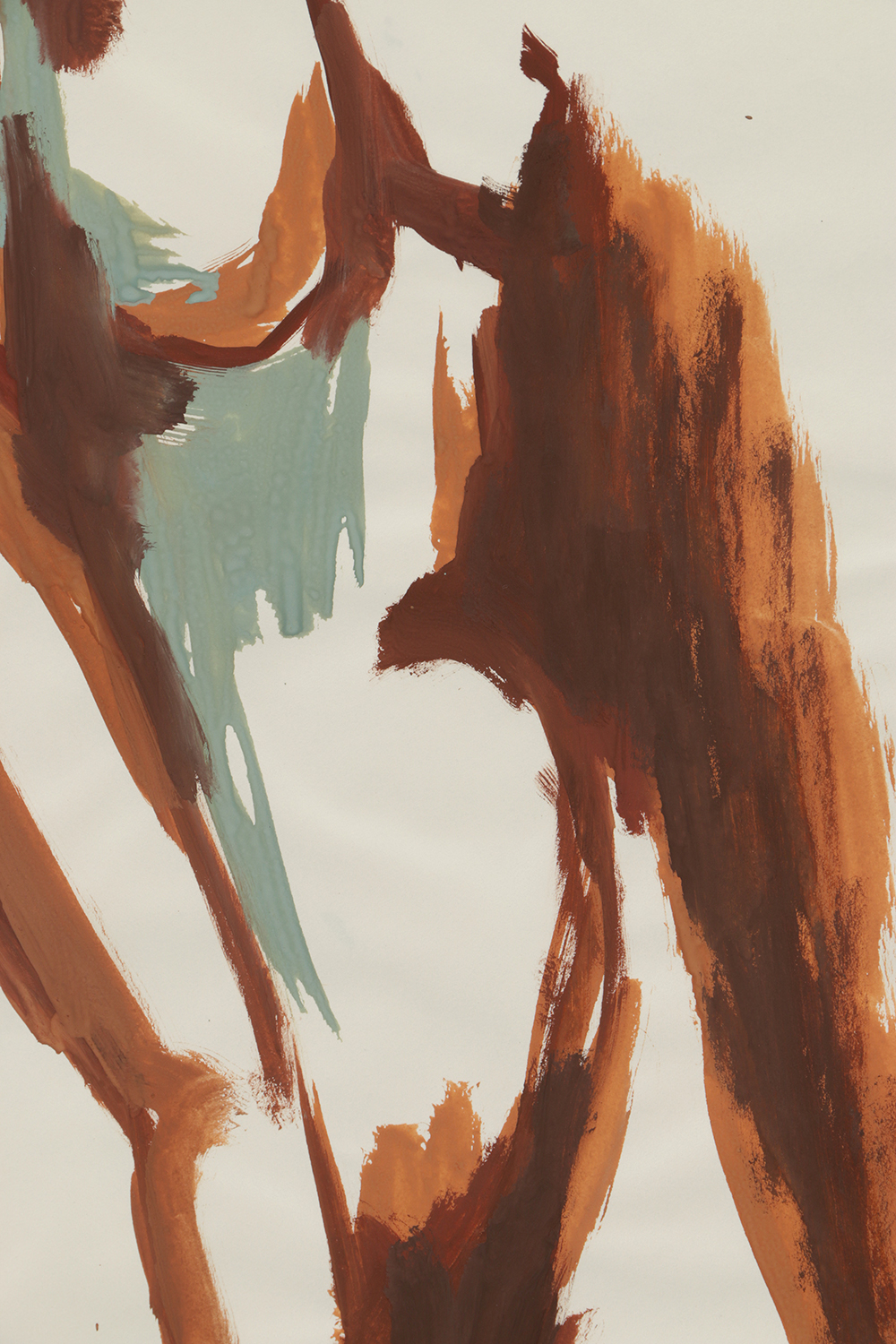 Original Acrylic Painting on Paper of a Female Nude