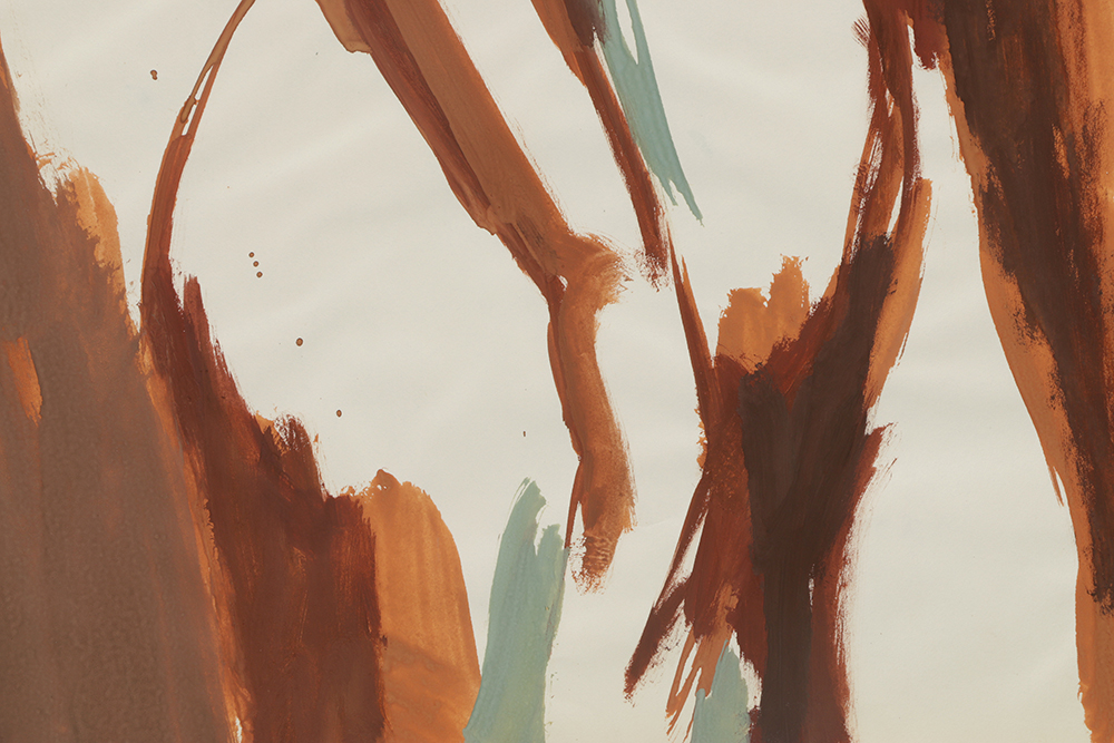 Original Acrylic Painting on Paper of a Female Nude