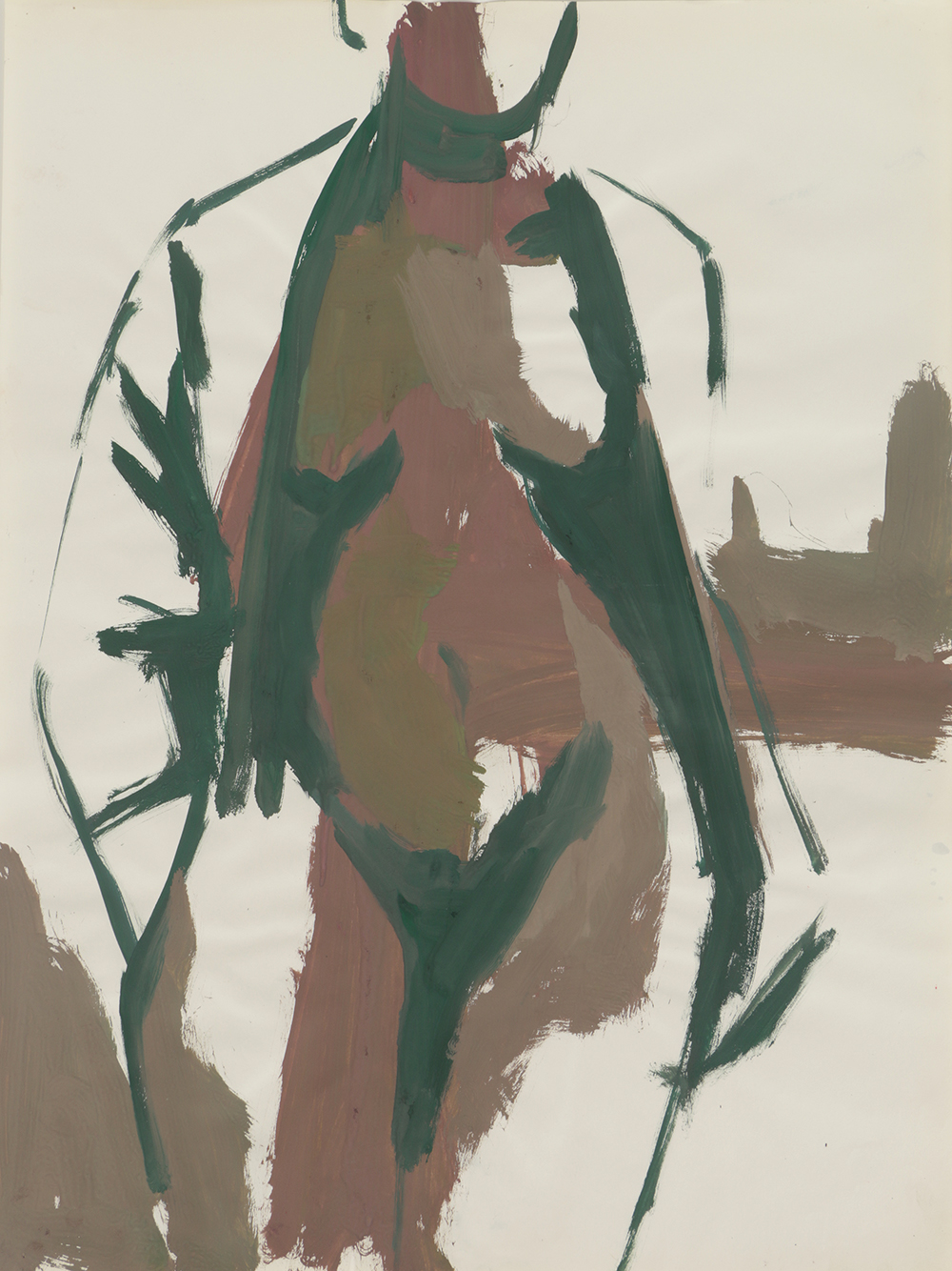 Original Acrylic Painting on Paper of a Female Model