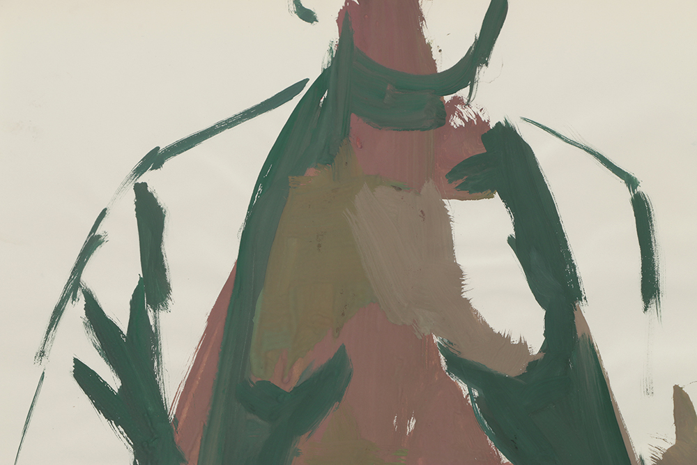 Original Acrylic Painting on Paper of a Female Model