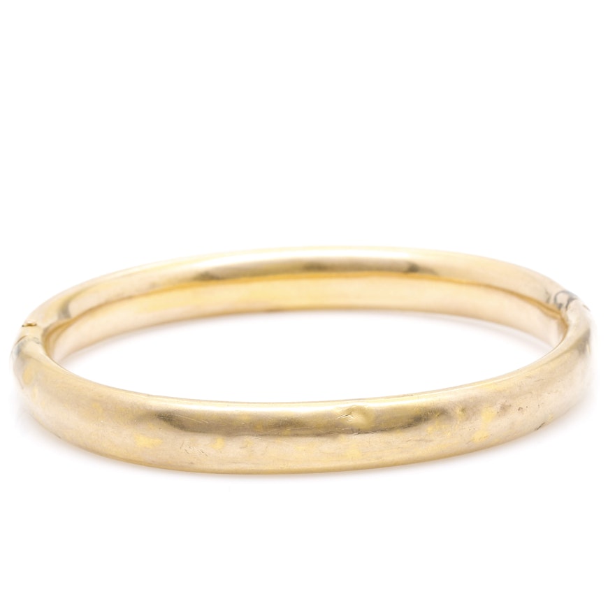 10K Yellow Gold Hinged Bangle Bracelet