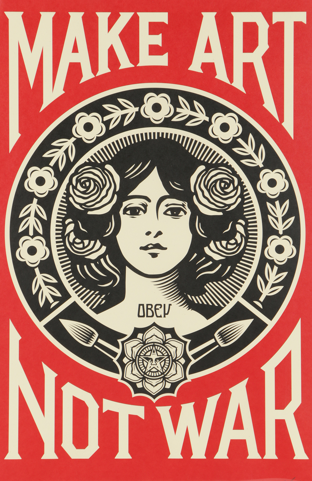 Shepard Fairey Offset Lithograph on Paper "Make Art Not War"