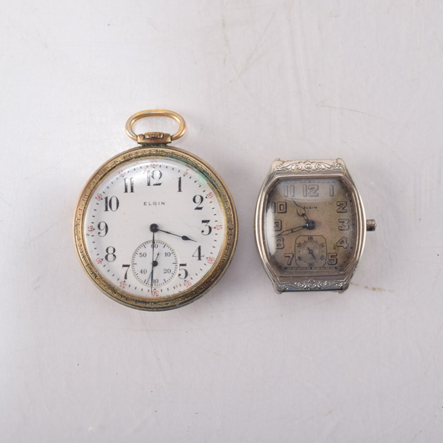 Elgin Pocket Watch and Wristwatch Case