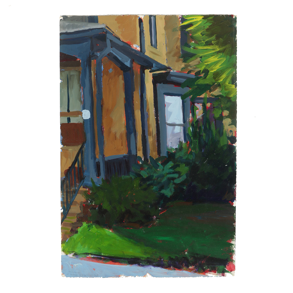 Late 20th-Century Acrylic Painting on Paper "Rochester, NY"