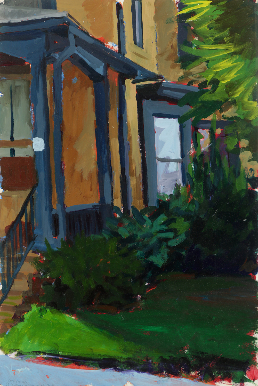 Late 20th-Century Acrylic Painting on Paper "Rochester, NY"