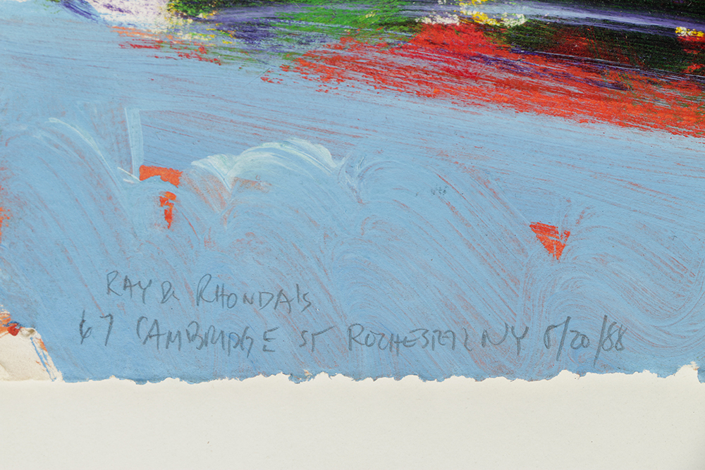 Late 20th-Century Acrylic Painting on Paper "Rochester, NY"