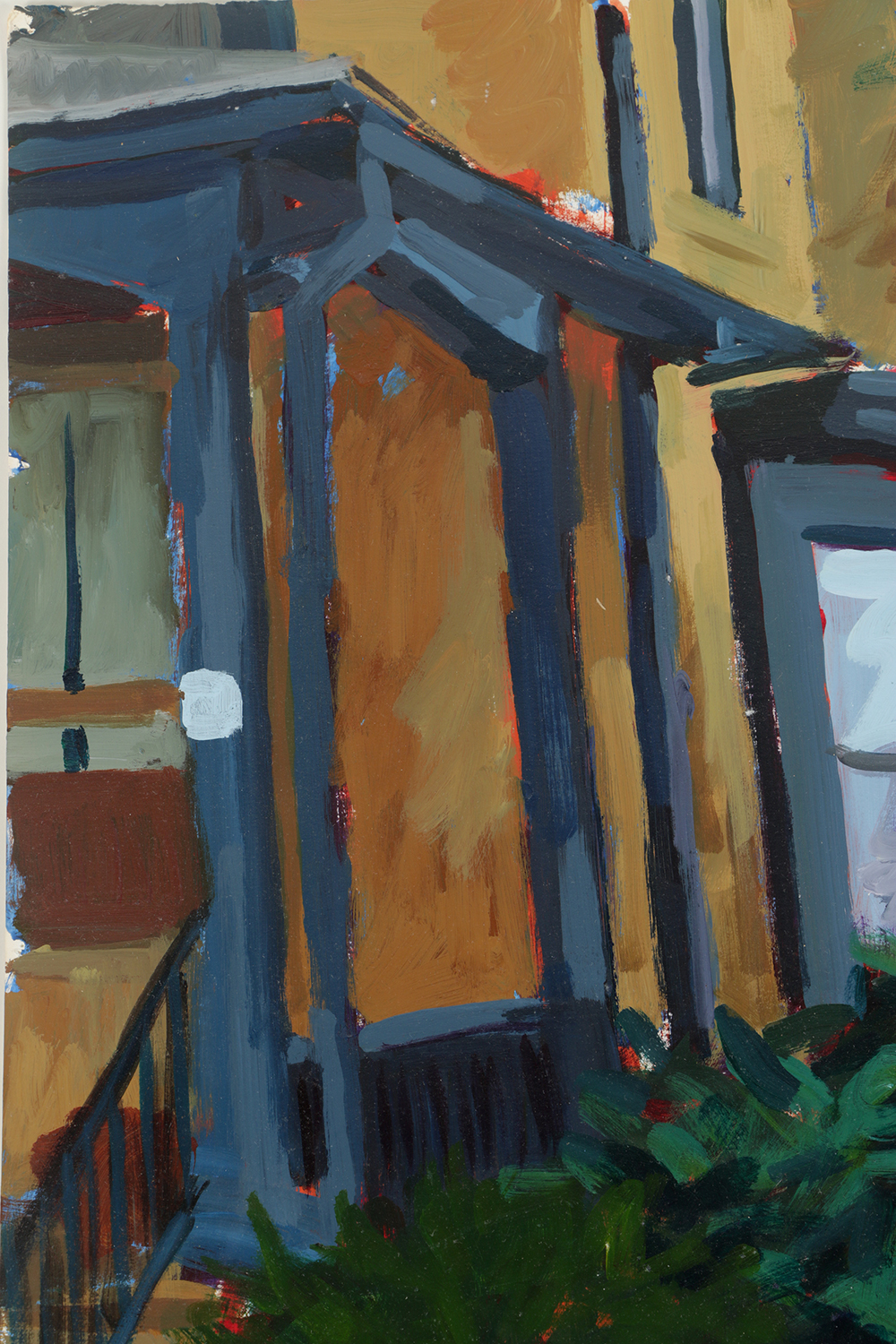 Late 20th-Century Acrylic Painting on Paper "Rochester, NY"