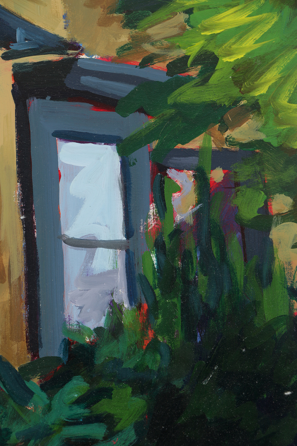 Late 20th-Century Acrylic Painting on Paper "Rochester, NY"