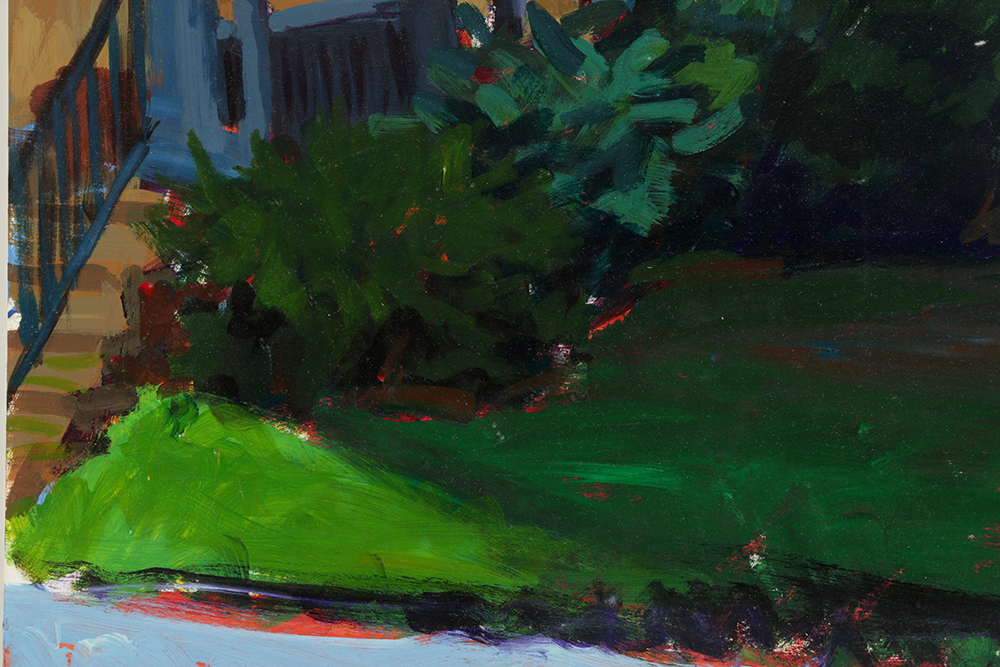 Late 20th-Century Acrylic Painting on Paper "Rochester, NY"