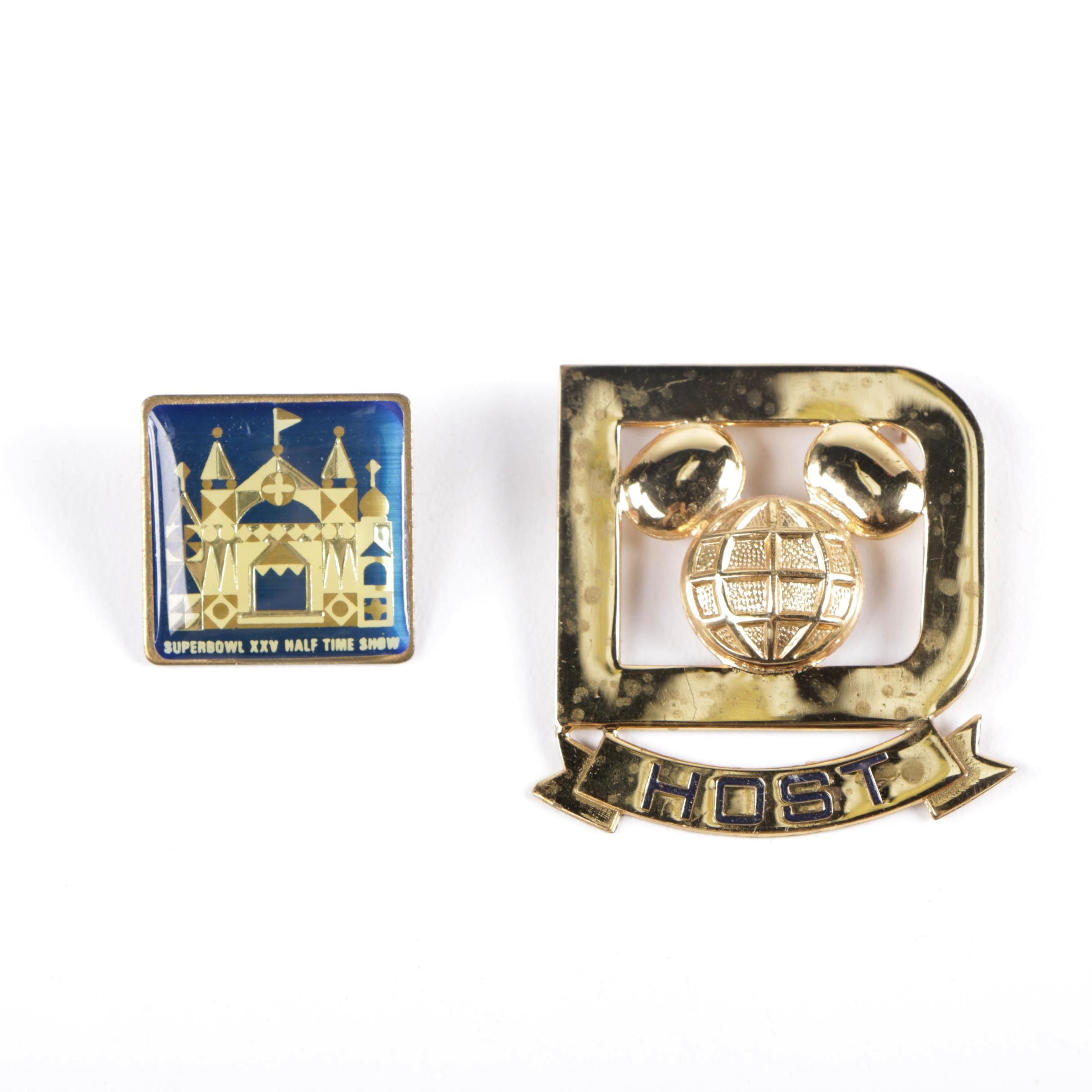 Two Rare Disney Pins From Disney Hosted Super Bowl XXV