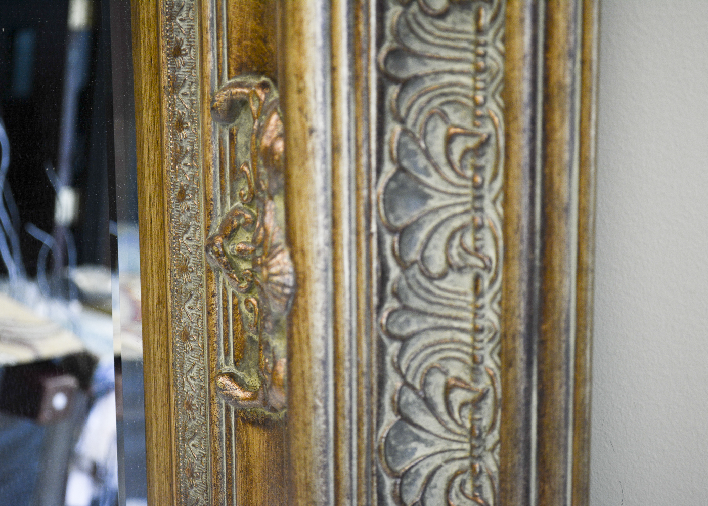 Substantial Vintage Ornate Beveled Mirror