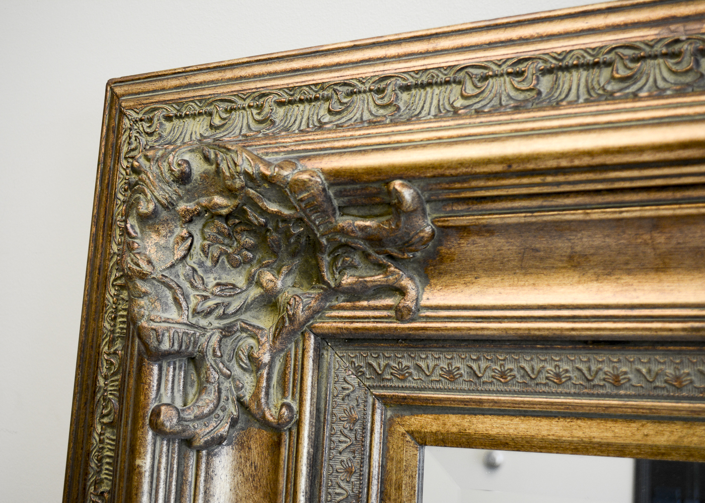 Substantial Vintage Ornate Beveled Mirror