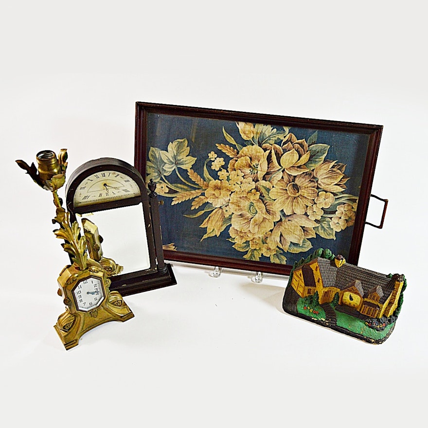 Vintage Clocks and Tray