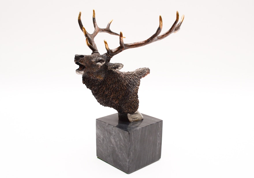 Kitty Cantrell Limited Edition Mixed Media Elk Sculpture "Songs of Autumn"