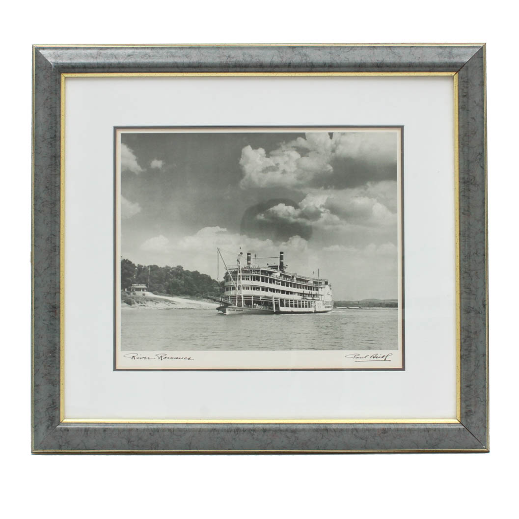 Paul Briol "River Romance" Offset Lithograph