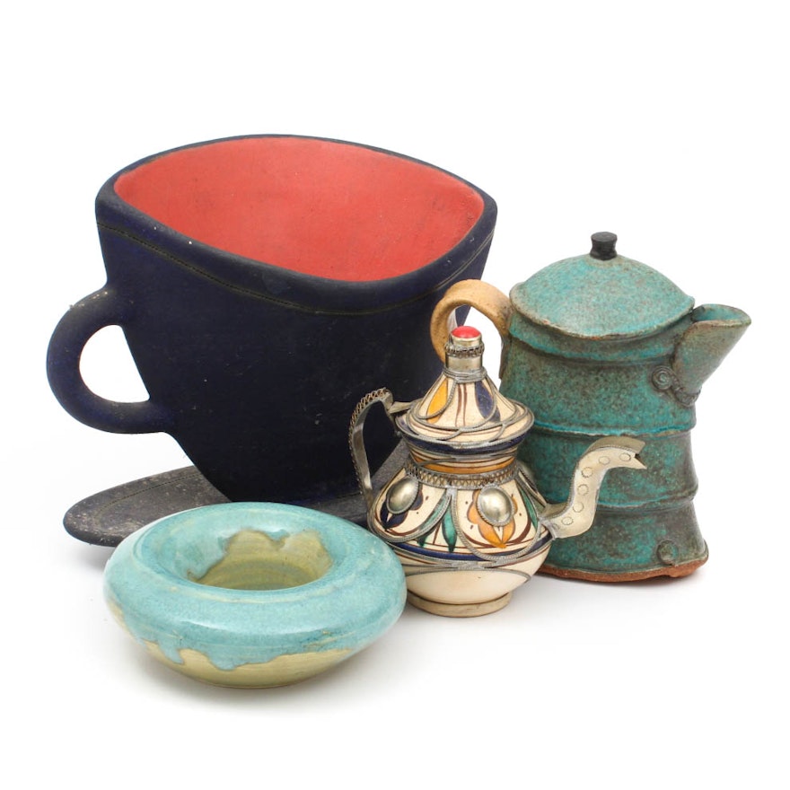 Handmade Pottery Decor and Teapot