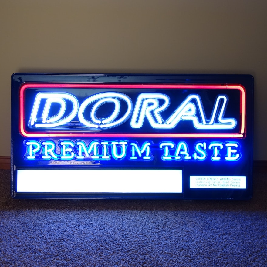 Vintage Doral Cigarette Neon Light