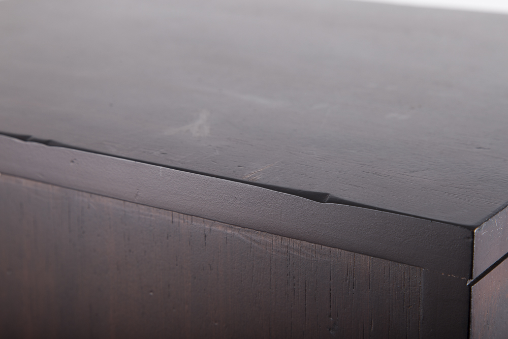 Wood and Leather Side Table