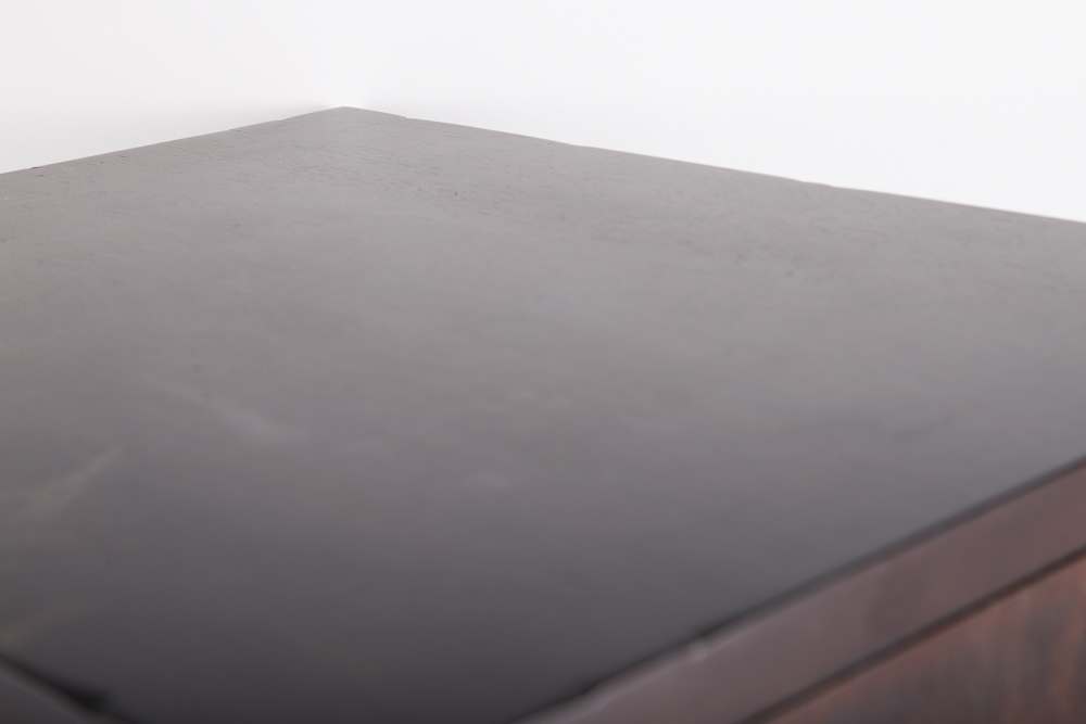 Wood and Leather Side Table