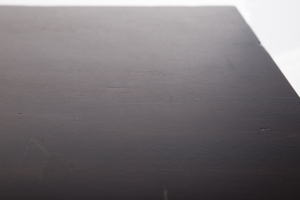 Wood and Leather Side Table