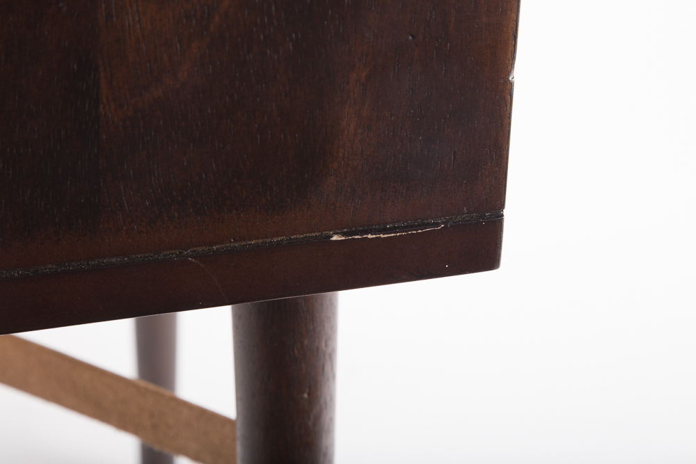 Wood and Leather Side Table