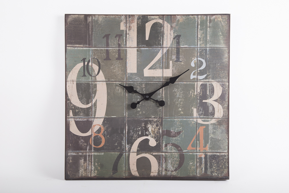 Modern Wooden Tile-Look Wall Clock