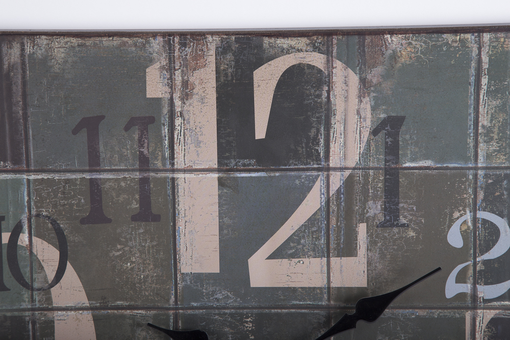 Modern Wooden Tile-Look Wall Clock