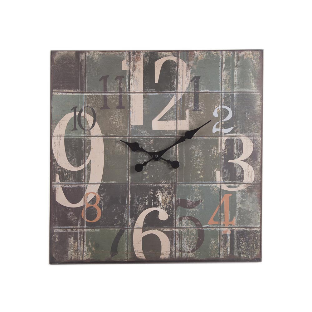 Modern Wooden Tile-Look Wall Clock