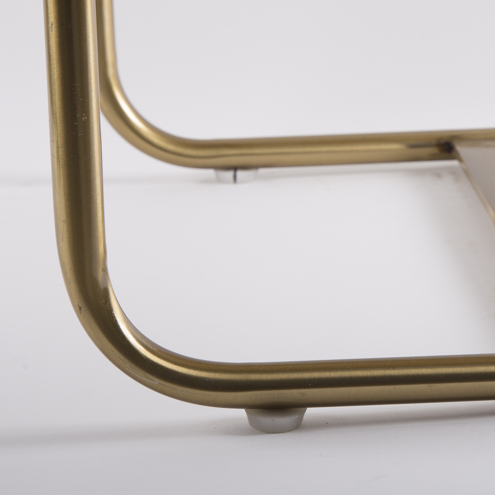 Leather Top Brass Tone Side Table