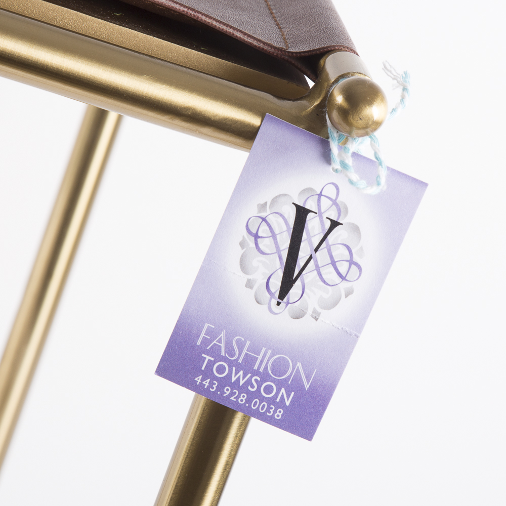 Leather Top Brass Tone Side Table