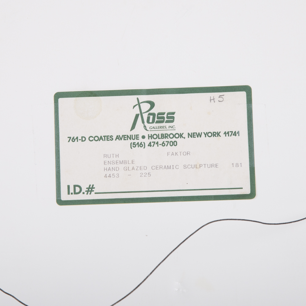 Ruth Faktor Framed Hand Glazed Ceramic Sculpture Titled "Ensemble"