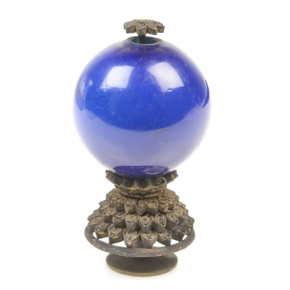Chinese Blue Glass Official's Hat Finial