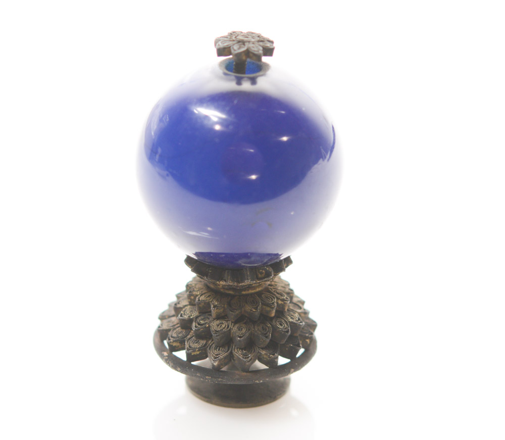 Chinese Blue Glass Official's Hat Finial
