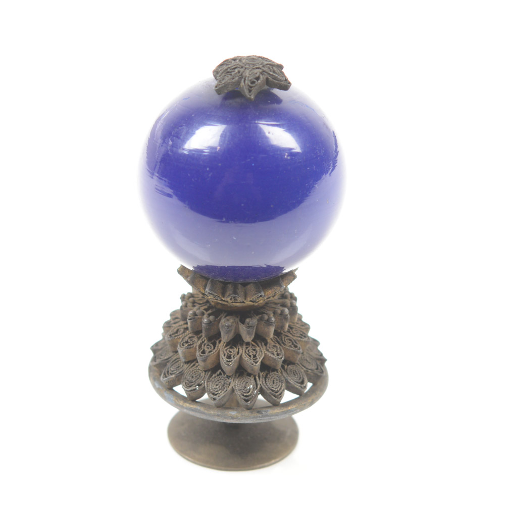 Chinese Blue Glass Official's Hat Finial