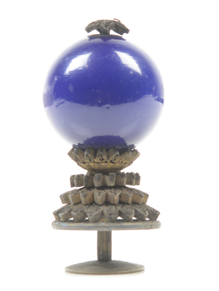 Chinese Blue Glass Official's Hat Finial