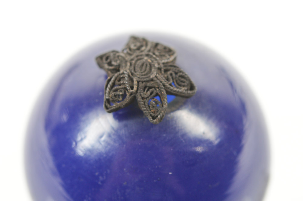 Chinese Blue Glass Official's Hat Finial