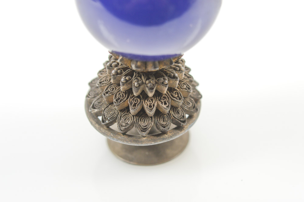 Chinese Blue Glass Official's Hat Finial