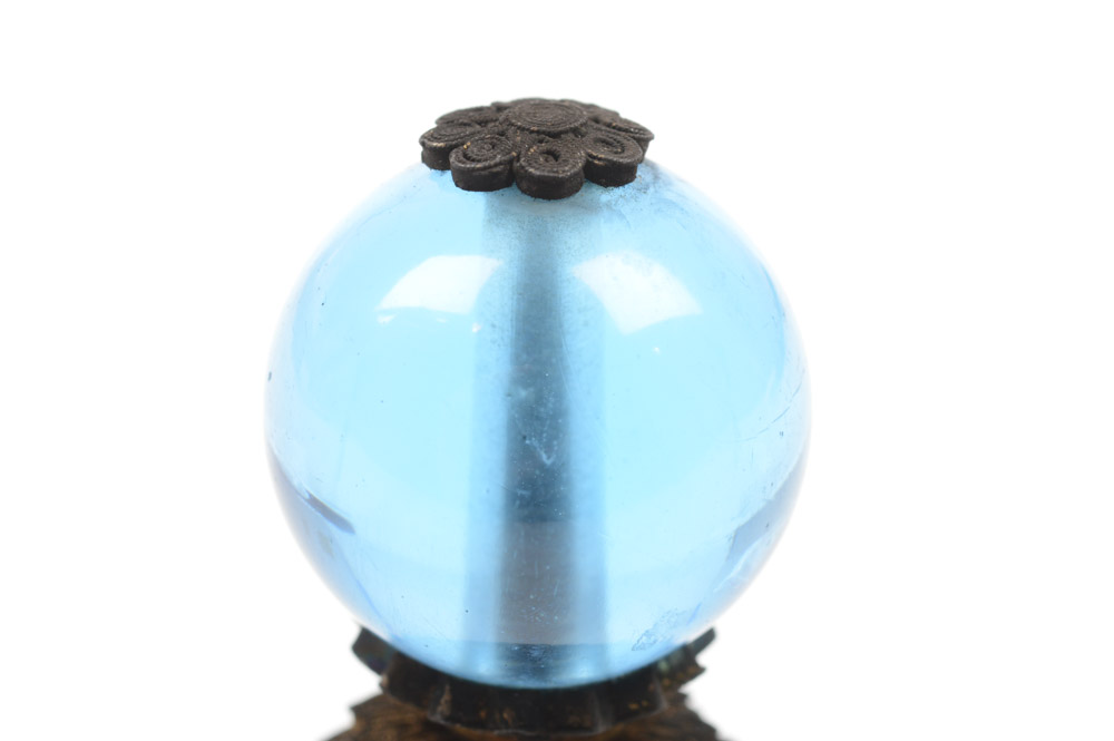 Chinese Blue Peking Glass Official's Hat Finial