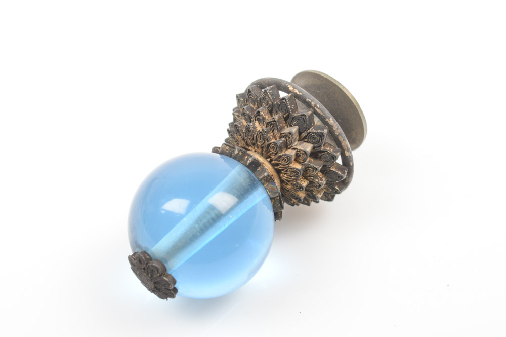 Chinese Blue Peking Glass Official's Hat Finial