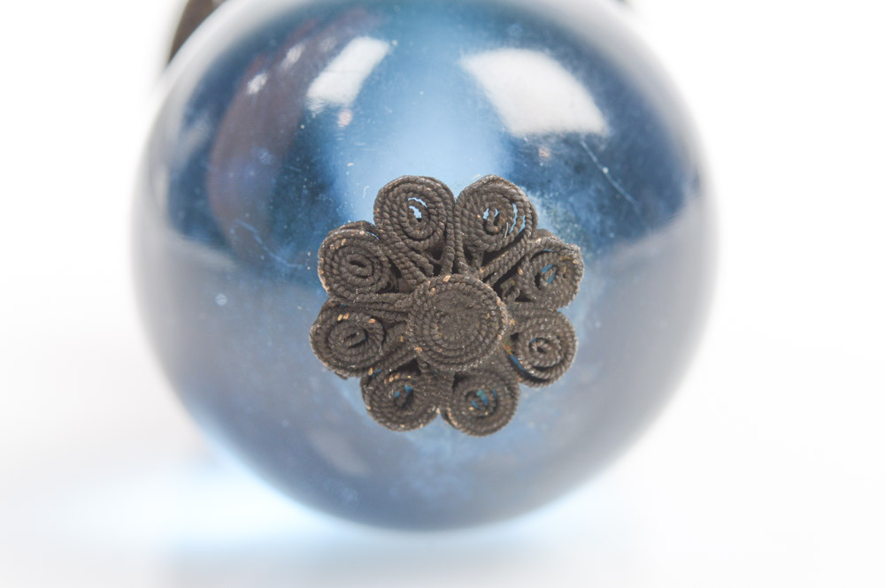 Chinese Blue Peking Glass Official's Hat Finial