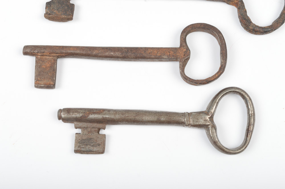 Five Antique Metal Skeleton Keys