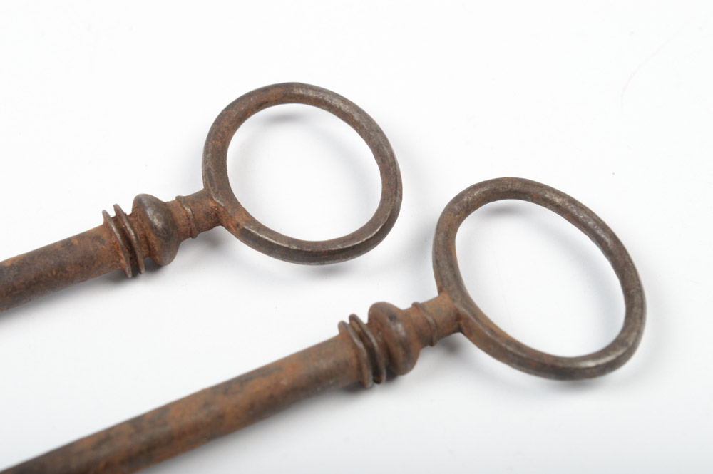 Five Antique Metal Skeleton Keys